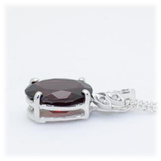 ガーネット ペンダント 5.0ct K10WG （26359）