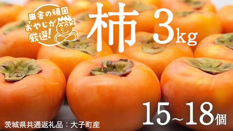 
                  柿 3kg（15〜18個）【2026年10月より発送開始】（茨城県共通返礼品 [柿]：大子町産） 柿 かき カキ 果物 フルーツ 茨城県産
                