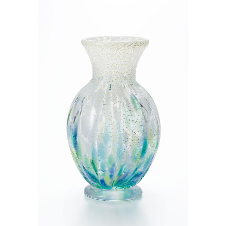 ＜津軽びいどろ＞龍飛岬 紫陽花 壺花器