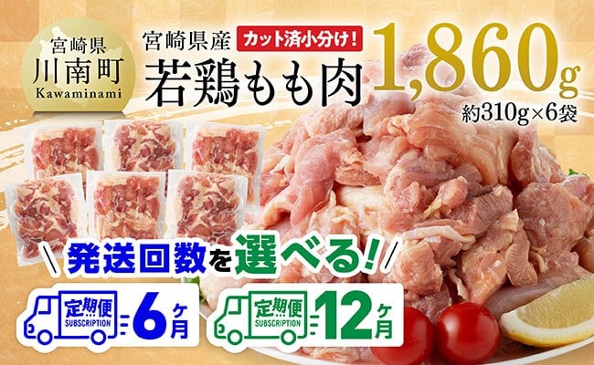 
            ※定期便回数が選べる※【小分け】宮崎県産若鶏もも肉1.86kg（310g×6袋） 【 鶏肉 もも肉  モモ 肉 小分け からあげ チキン南蛮 国産 九州産 宮崎県産 送料無料 】
          