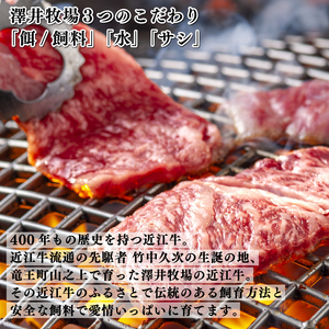 近江牛 牛肉 霜降り 焼肉用 盛り合わせ 400g 肉 国産 ブランド牛 三大和牛 和牛 黒毛和牛 贈り物 ギフト 冷凍 産地直送 滋賀県 竜王町 澤井牧場 送料無料
