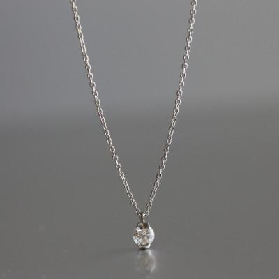 ふるさと納税 大津市 プラチナ900【0.2ct ラボダイヤモンドネックレス】ハーフベゼル 未来の輝き 一粒ペンダント |  | 03