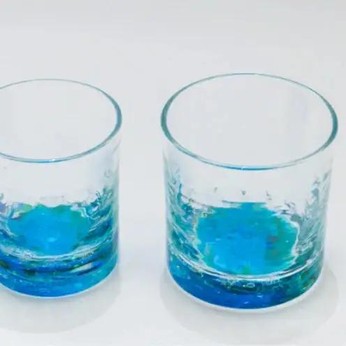 【RYUKYU GLASS WORKS 海風】オキナワオーシャン　ロック（レギュラー） 〇 沖縄 読谷村 夏 琉球ガラス GALA青い海 ガラス工房 東シナ海 青い空 ブルー うちなーすぐりむん 伝統
