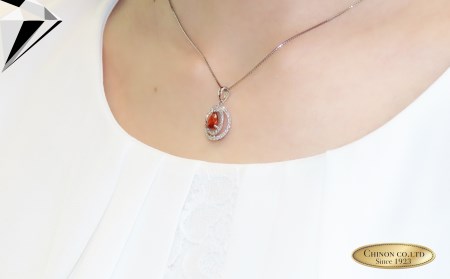 スペサルティンガーネットペンダント ダイヤモンド プラチナ MJ1046 ネックレス ジュエリー 宝石
