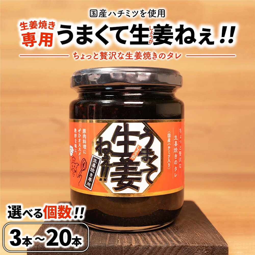 【ふるさと納税】【選べる個数】うまくて生姜ねぇ!!生姜焼き専用 3本 6本 12本 20本 セット | しょうが 国産 醤油漬け しょうが焼き タレ ごはんのお供 調味料 薬味 隠し味 猪苗代町 福島県