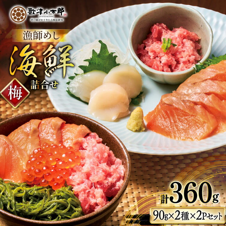 【ふるさと納税】【ご自宅用】 海鮮 漁師めし 詰め合わせ セット 〈梅〉 計4パック [橋本水産食品 宮城県 南三陸町 m304amh590024] 魚介 魚介類 魚 海鮮 海鮮丼 丼 サーモン 銀鮭 鮪 まぐろ マグロ 鮭 まぐろたたき 小分け 個包装 冷凍 三陸 ホタテ 帆立 ほたて