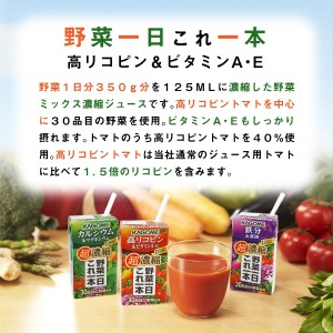 【3ヶ月定期便】カゴメ 野菜一日これ一本 超濃縮 高リコピン＆ビタミンA・E 125ml 紙パック 24本入 （野菜ジュース）