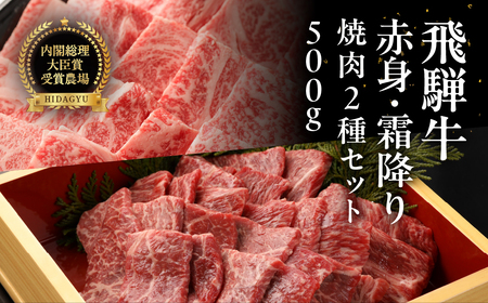 飛騨牛ロース・赤身焼肉セット（ロース200g・赤身300g）計 500g【22-44】