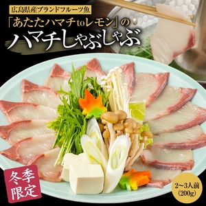 「あたたハマチtoレモン」のしゃぶしゃぶ｜広島 阿多田島ブランド 季節限定 はまち 美味しく食べられるこの季節だけ 鮮魚 [2278]