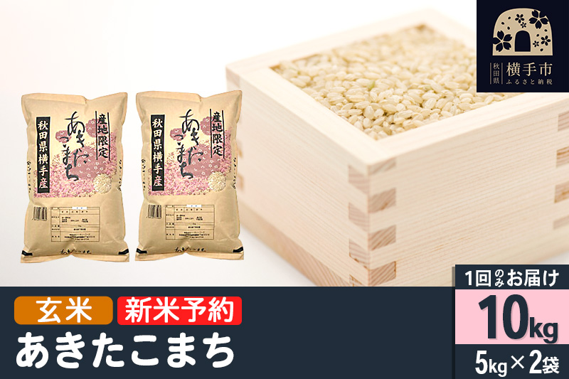 【令和6年産新米予約】【玄米】横手市産 あきたこまち 10kg（5kg×2袋）