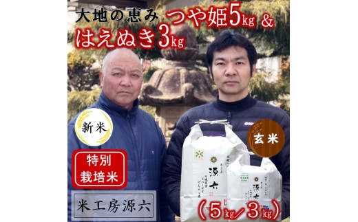 【令和8年産・玄米】米工房源六が作るお米セット2（つや姫＆はえぬき）　※10月中旬ごろから順次発送開始