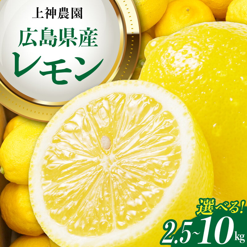 【ふるさと納税】上神農園 の 広島県産 レモン 選べる 約 2.5kg / 約 5kg / 約 10kg 【 2026年 11月～発送】 フルーツ 果物 柑橘 産地直送 イエローレモン レモンサワー 国産 檸檬 カクテル 料理 スイーツ お試し お取り寄せ 送料無料 広島県特別栽培農産物 広島県 呉市