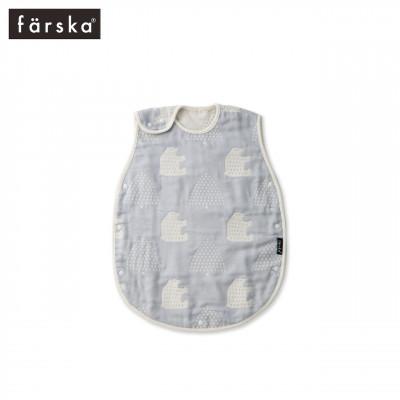 ふるさと納税 みよし市 farska ファルスカ 6重ガーゼ スリーパー ベビー モリノクマ-スカイグレー
