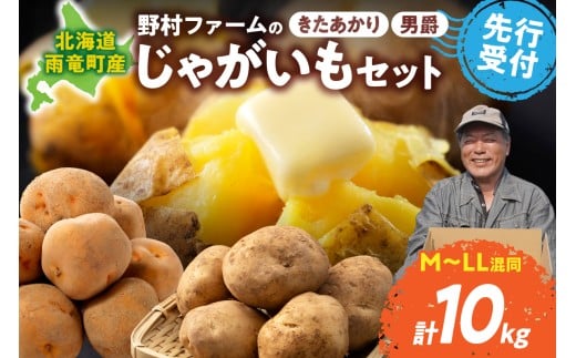 【先行予約】北海道産 じゃがいも食べ比べセット 「きたあかり・男爵」 10kg  ジャガイモ 芋 いも 秋野菜 季節の野菜 直送農場 北海道雨竜町産 サイズ混同 野菜