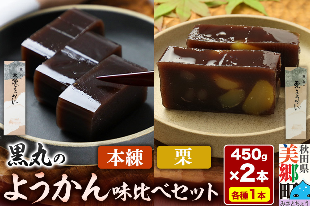 
            ようかん味比べセット（本練・栗）各1本（450g×2本）ゆうパケット
          
