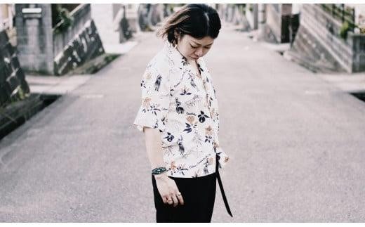 いわき市発D2Cアロハシャツ「yourmood」（オープンカラー）　WHITE_3サイズ