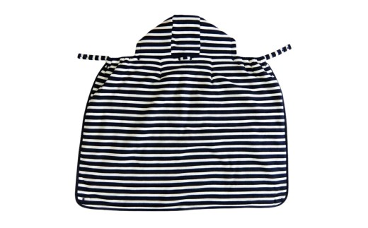 防寒ケープ ボーダー柄 (紺)｜フットマフ 防寒ケープ ベビーカー ひざ掛け お散歩 お出かけ [1261]