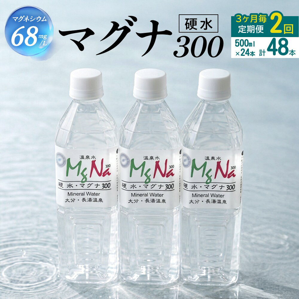 【ふるさと納税】【3ヶ月毎2回定期便】 硬水ミネラルウォーターマグナ300 500ml 計48本 （24本×2回）