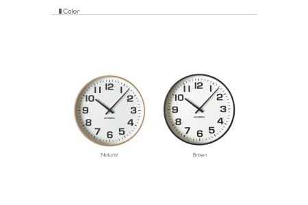 KATOMOKU Plywooc clock 木製掛け時計（ブラウン）km-92BR