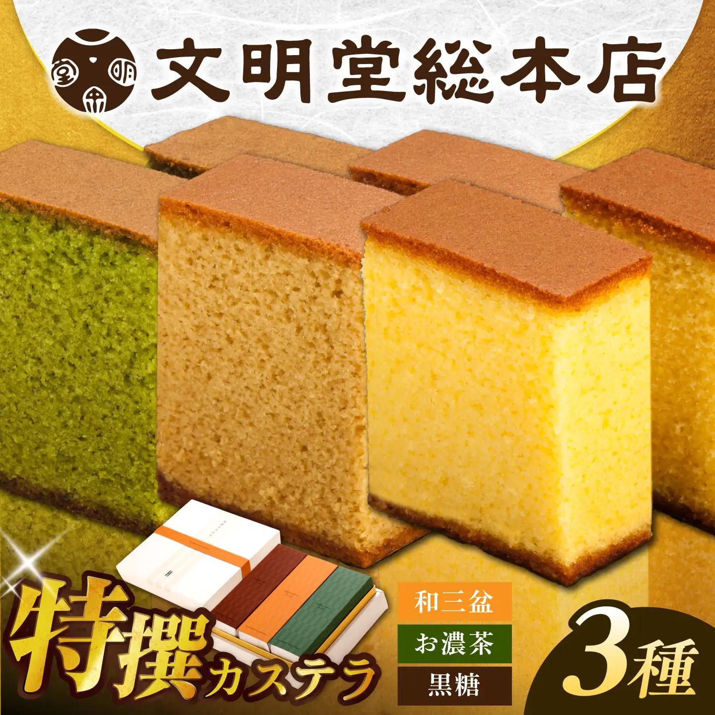 【お中元対象】7日発送）特撰カステラ3種 [EAK043]文明堂カステラ