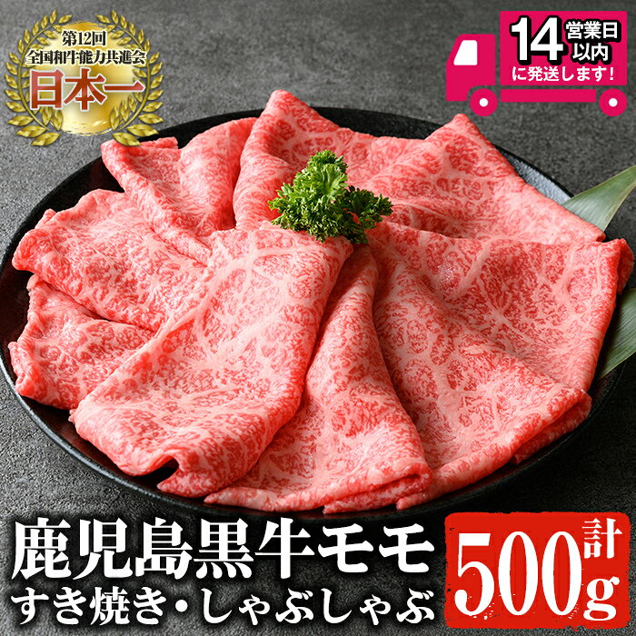 【ふるさと納税】＜14営業日以内発送！＞鹿児島黒牛モモ肉 すき焼き・しゃぶしゃぶ(500g) 黒毛和牛 すき焼き 鹿児島県産 国産 ギフト 肉 お肉 プレゼント 冷凍 しゃぶしゃぶ 冷しゃぶ お中元 御中元 牛肉 【佐多精肉店】