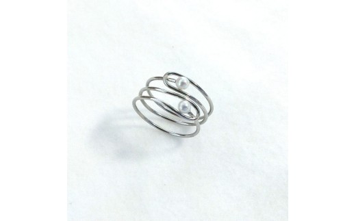 20-104伊勢志摩あこや本真珠リング・ベビーパール2珠R