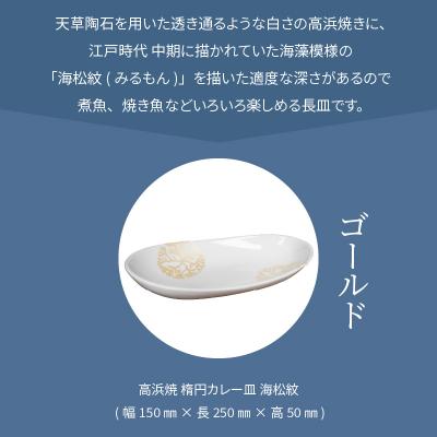 ふるさと納税 天草市 天草 高浜焼 楕円カレー皿 1枚(ゴールド)_S026-063 |  | 01
