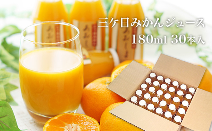 【2025年2月中旬以降順次発送】三ヶ日 みかんジュース あおしま 180ml 30本 ストレート ジュース 100％ジュース 100% 果汁100％ 三ヶ日みかん みかん 温州みかん 温州みかんジュース 静岡県 浜松市