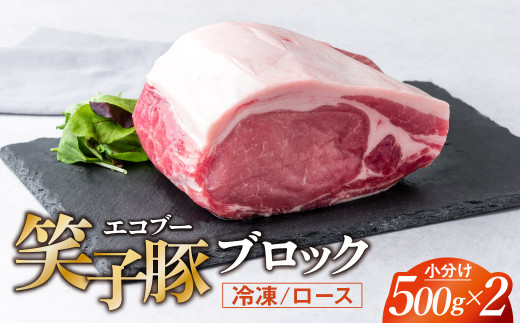 豚肉 ブロック ロース 小分け 真空パック 冷凍 1kg (500g×2) 笑子豚 豚ロース ロース肉 豚カツ 岩手県 金ケ崎町 令和6年1月以降順次発送