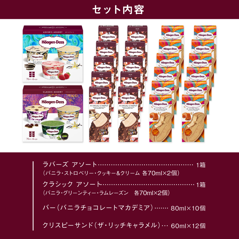 ボリューム満点!!ハーゲンダッツ 3種の贅沢ギフト(クリスピー・バー・アソートボックス) アイス アイスクリーム あいす スイーツ デザート _H0016-136