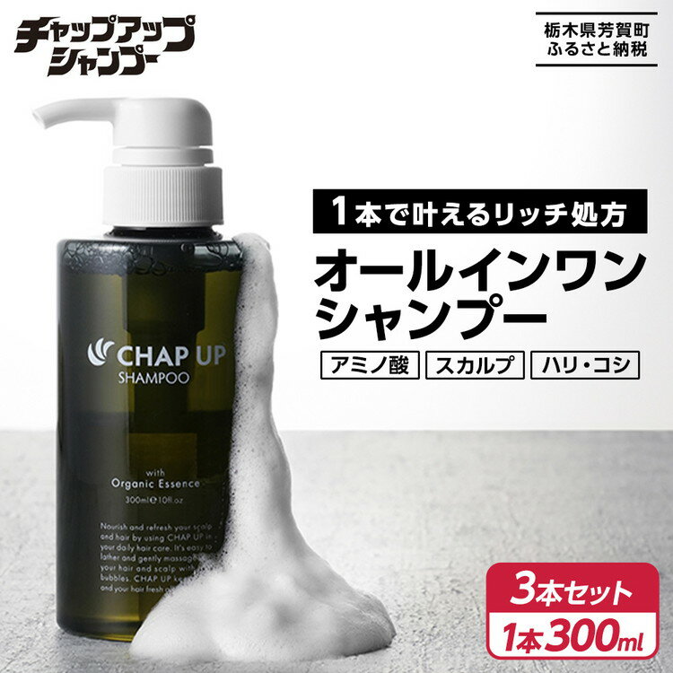 【ふるさと納税】チャップアップ シャンプー CHAP UP シャンプー メンズ アミノ酸 濃密泡 スカルプシャンプー アミノ酸シャンプー ノンシリコン スカルプケア スカルプ ヘアケア オーガニック ボトル 頭皮ケア オールインワン 男性 女性 男女兼用 3本 300ml