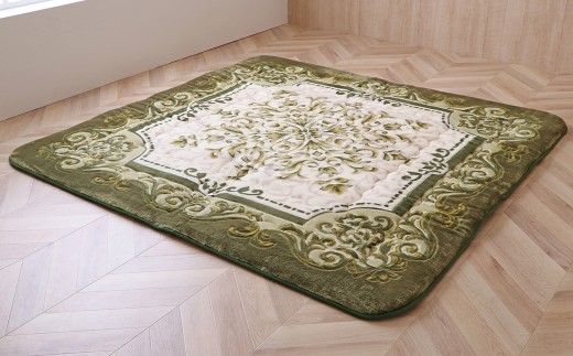 厚さ40mmであったかい ふっくら敷 シャルマン 195cm×295cm GN（グリーン） こたつ敷布団 こたつ敷き こたつ布団 こたつ コタツ 炬燵 福岡県 柳川市