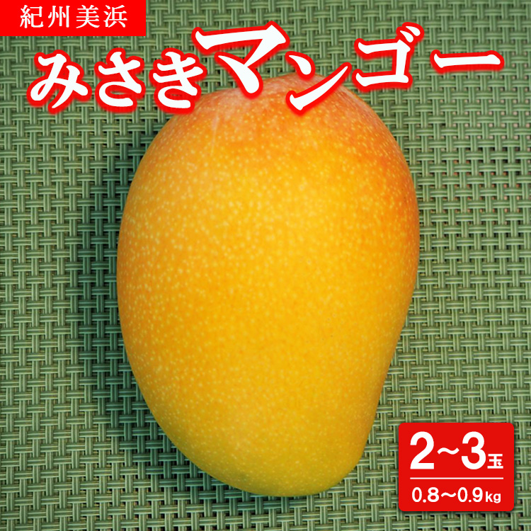 紀州美浜みさきマンゴー2～3玉（0.8～0.9kg）
※離島への配送不可
※2025年7月下旬～9月上旬頃に順次発送