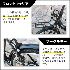 アクティブプラス ノーパンク 20インチ 電動アシスト 折りたたみ自転車 マットブラック FDB20EB KTRCT002