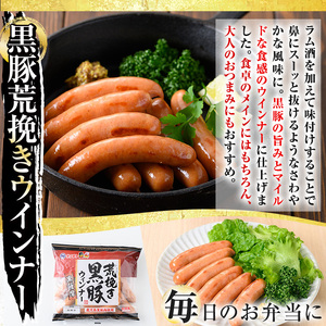 黒豚荒挽きウインナー計400g(200g×2P) 鹿児島県産 豚肉 ウインナー【ナンチク】A999
