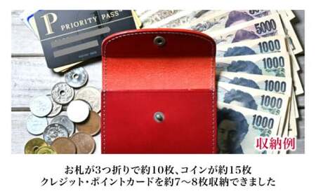 本革かぶせミニウォレット コニャック(琥珀色)　滋賀県長浜市/株式会社ブラン・クチュール[AQAY048]