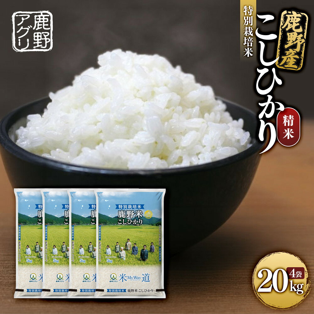 【ふるさと納税】特別栽培米鹿野産こしひかり精米20kg（5kgx4袋)＊北海道・沖縄・離島への配送不可＊ | 山口県 周南市 山口 周南 支援 返礼品 返礼 お取り寄せグルメ 取り寄せ グルメ お取り寄せ お米 おこめ こめ コメ 米 こしひかり コシヒカリ 20キロ 精米 特別栽培米
