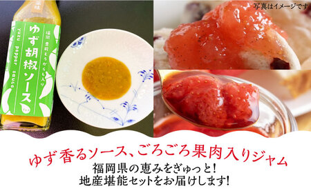 【全6回定期便】福岡県産 ブランド果実 ジャム 2種類 ( とよみつひめ イチジク / あまおう ) & ゆず胡椒ソース (赤・青) セット [VBW018]地産 福岡 万能