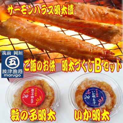 ご飯のお供!明太づくしBセット(数の子明太子・いか明太子・サーモンハラス明太漬)(岡垣町)【配送不可地域：離島】【1557828】