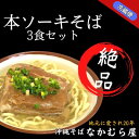 【ふるさと納税】本ソーキそば(太麺・3食セット)沖縄そば【配送不可地域：離島】【1471001】