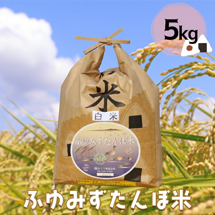 【ふるさと納税】宮城県産 無農薬白米「ふゆみずたんぼ米」5kg｜大崎市田尻のブランド米・ご飯に最適【精米済・送料無料】