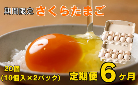 【定期便6カ月】特選 さくら たまご 20個（10個入 × 2パック）卵 たまご