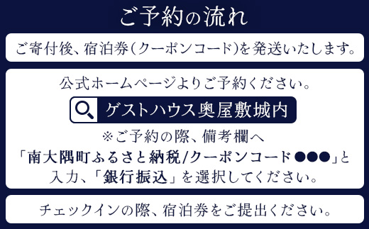 【土曜・休前日、繁忙期Aプラン】宿泊券 本土最南端　癒しの空間　奥屋敷城内 1棟貸 ゲストハウス