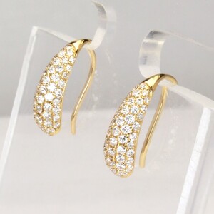 ダイヤモンド フック ピアス k18 イエローゴールド製 dpe226684d