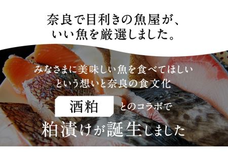 【お酒に合う】大人の粕漬け 5種（鰆・鰤・鰈・鮭・鯛）×2 粕漬 酒 粕漬 魚 粕漬 酒粕 粕漬 酒あて 粕漬 ペースカード  お酒 酒あて お酒 酒あて ご飯のお供 H-42 奈良 なら