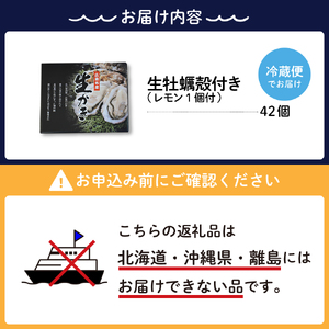 【2025年2月中旬発送】ナバラ水産 生牡蠣 殻付き 45個