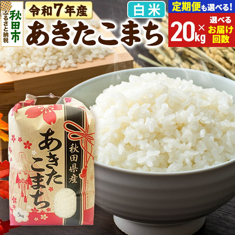 【ふるさと納税】新米 令和7年産 あきたこまち 20kg (5kg×4袋) 【白米】【選べるお届け回数(定期便)】秋田県産 こまちライン