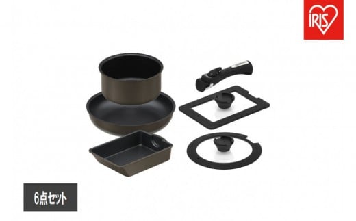 
            ダイヤモンドコートパン
マルチエッグパン入り６点セット　ＩＨガス火対応 MEGI-6S ブラウンメタリック
          