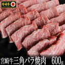 【ふるさと納税】宮崎牛 三角バラ焼肉 600g 牛肉 BBQ バーベキュー カルビ 真空 冷凍 国産 送料無料