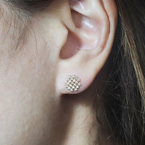 K18 　シンメトリー　ダイヤモンドピアス　0.28ct　　BQ-75